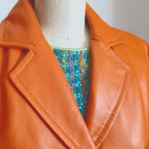 #3 HOST PICK RARE PUMPKIN LEATHER Blazer NWT
